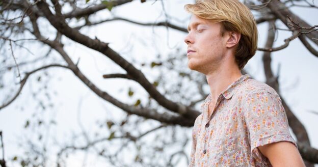 Man practicing mindfulness